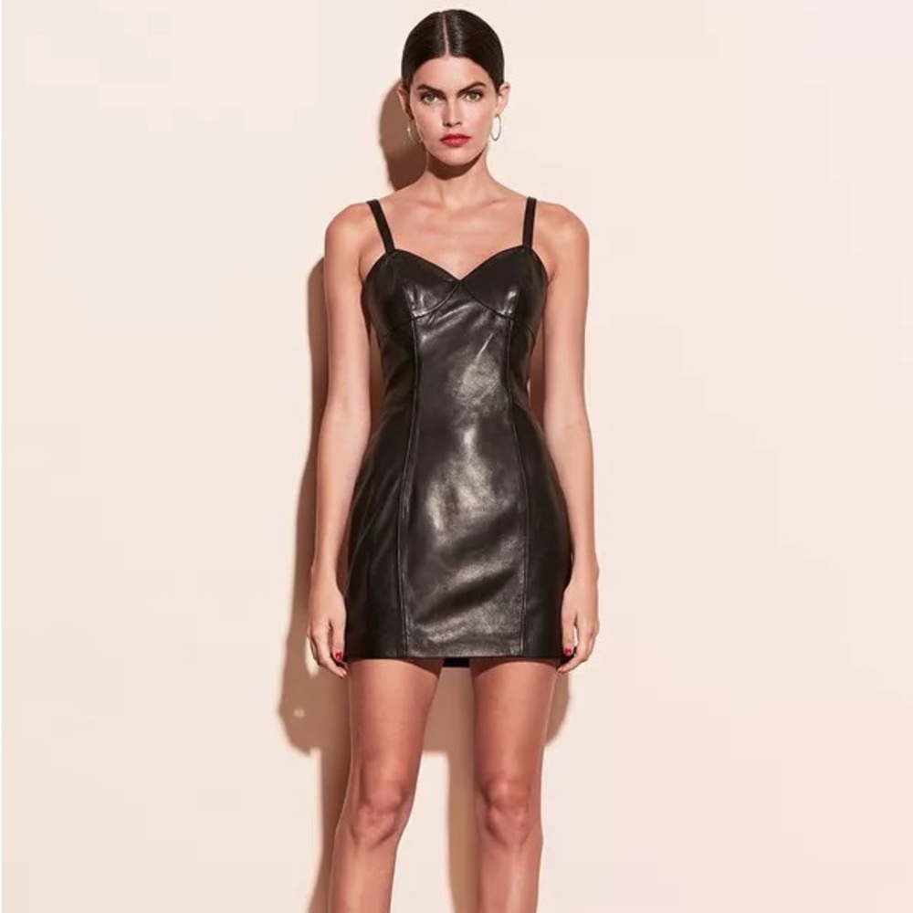 Fleur Du Mal Leather Slip Mini Dress Purple